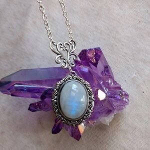 Rainbow Moonstone Pendant Necklace